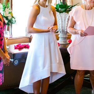 Aidan Maddox High / Low Crossweave Dress